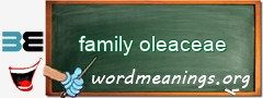 WordMeaning blackboard for family oleaceae